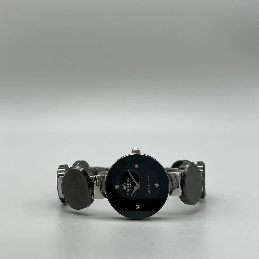 Oniss ON034-L Womens Watch 22mm Black Dial Ceramic Swiss in Box New Battery 6.5